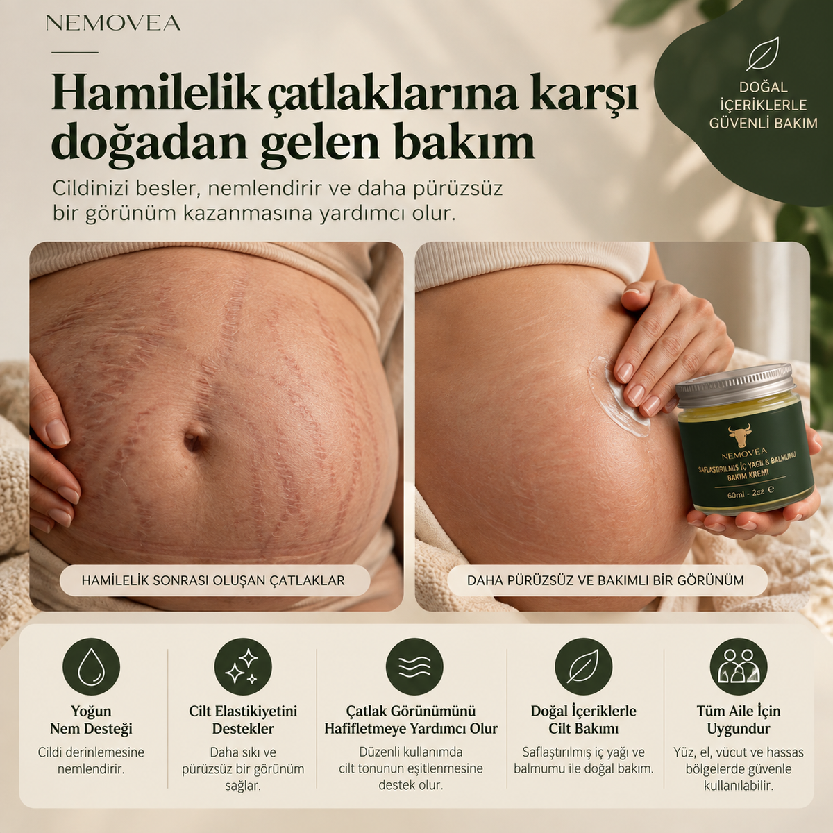 Saflaştırılmış İç Yağı & Balmumu Bakım Kremi
